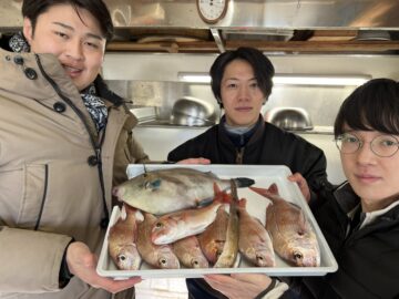 飯岡港　梅花丸で船釣り・海辺里で捌き食べつくす！